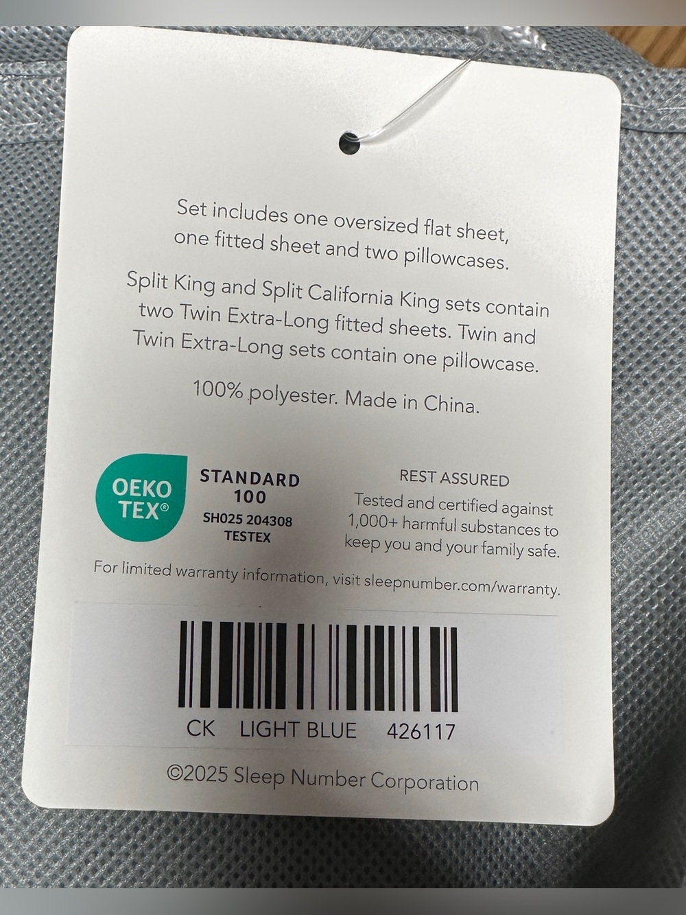 Sleep Number Winter Plush Soft Sheet Set California King Light Blue Cal King NWT - Picture 4 of 7